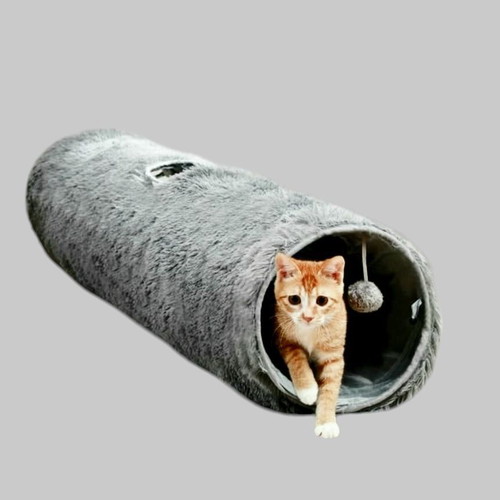 Cat tunnel new, 114 cm long foldable plush