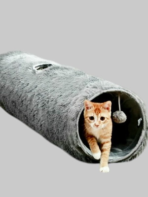 Cat tunnel new, 114 cm long foldable plush