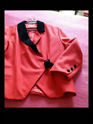 Elegance jacket like new, wool with velvet, red