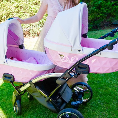 Junama Duo Pink twin stroller like new
