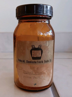Vintage glass pharmacy bottle used