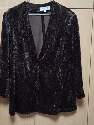 Velvet jacket, brown, women's