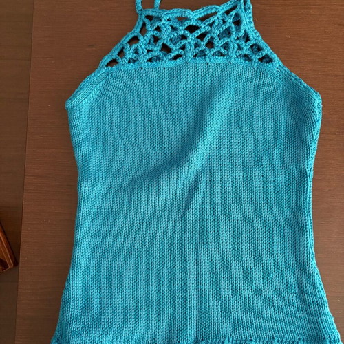 Knitted women's turquoise top like new, size S