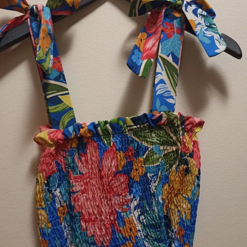 Summer dress floral, like new, Italian sleeveless with straps