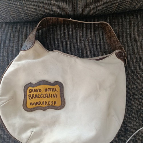 Braccialini shoulder bag boho style used, beige and brown