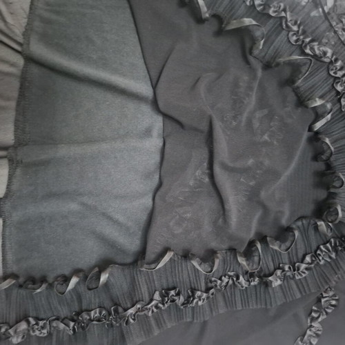 Mary Lides Gothic Lolita black skirt with lace and ribbons, L