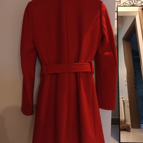 Stefanel wool coat like new, red and orange, size S