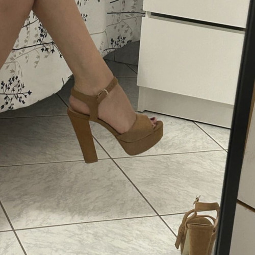 Camel high heels sandals size 37 used
