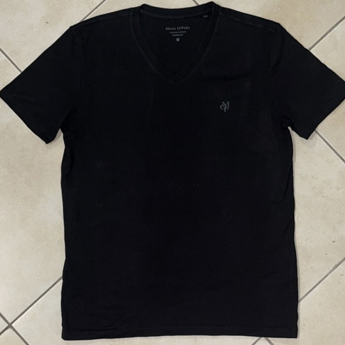 Marc O’Polo V-Neck T-Shirt, black, organic cotton, size L