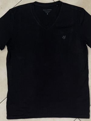 Marc O’Polo V-Neck T-Shirt, black, organic cotton, size L