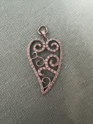 Loisir 925 Silver Heart Pendant with Zircon, New, 6cm