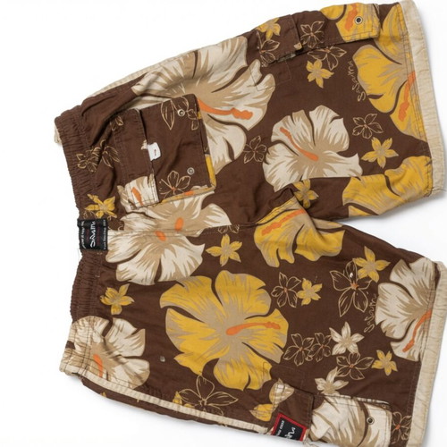SaSouma Rock Club Brown Floral Boardshorts like new