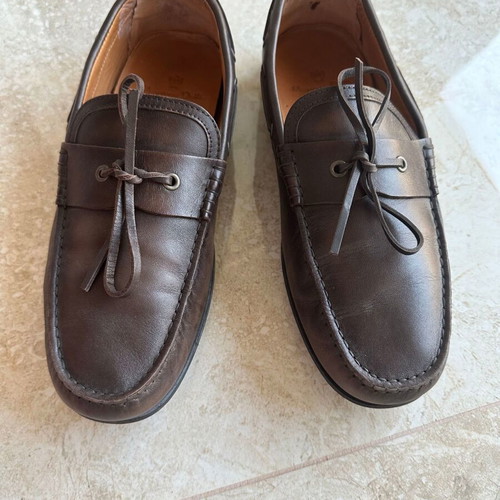 Massimo Dutti leather moccasins men's size 41, like new, dark brown