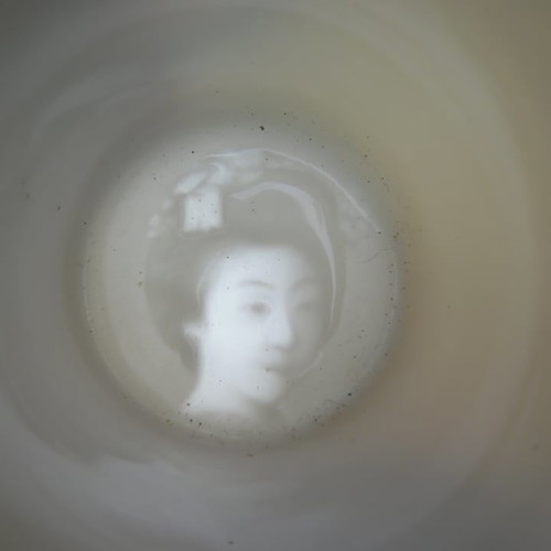 Handmade porcelain Japanese sake set from the 1940s