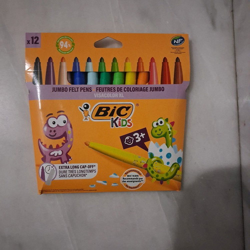 Bic Kids school set new with 12 markers, 12 colored pencils and 3 Matic Fun mechanical pencils