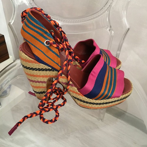 Marc Jacobs espadrille wedge sandals used, size 40, colorful