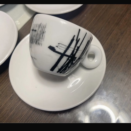 Illy espresso cups unused vintage set of 6 from 1997 by Mario Giacomelli
