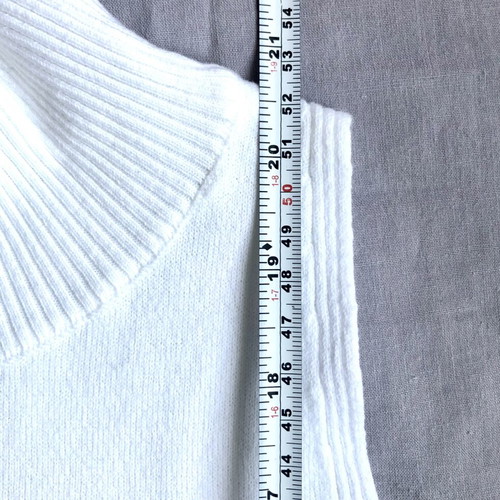 Benetton white knitted sleeveless top with mock neck, like new, S