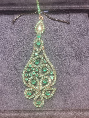 Silver 925 pendant with chain and black plating, zircon stones