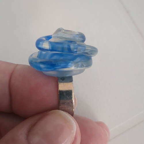 Summer ring used, blue shades, adjustable