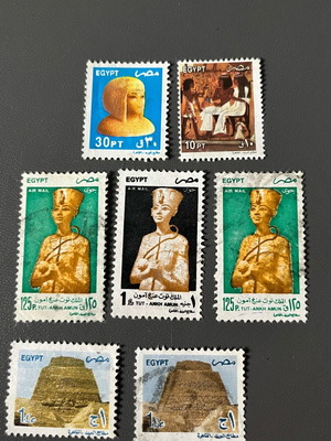 Stamps used, pack of 7 pieces