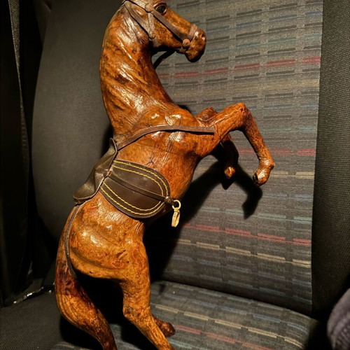 Leather horse used, vintage decoration