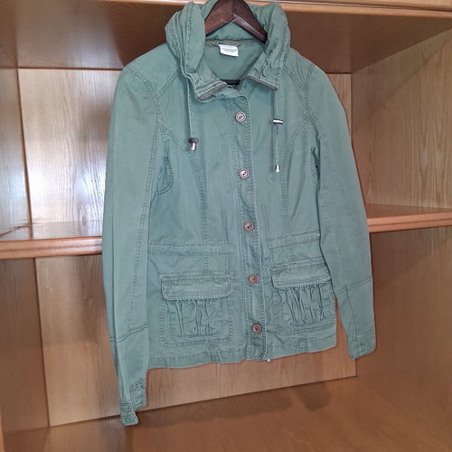 Zara women's khaki jacket used, medium, 100% cotton, autumn