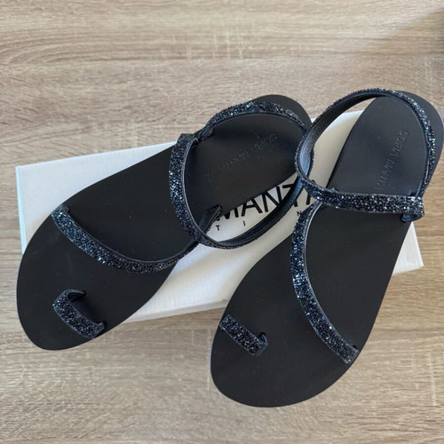 Sofia Manta leather women's sandals new, black, size 40