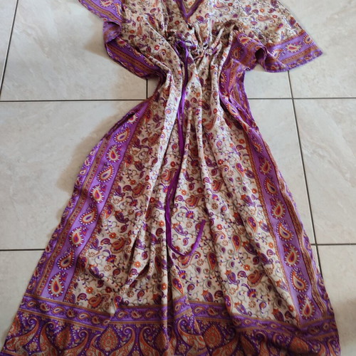 Kaftan long with short sleeves used, free size, purple