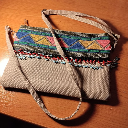 Ethnik Boheme shoulder bag like new, beige multicolor