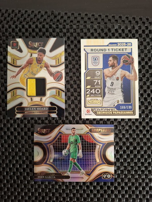 Panini Prizm Basketball Cards like new with Jaylen Hoard, G. Papagiannis, Joan Garcia