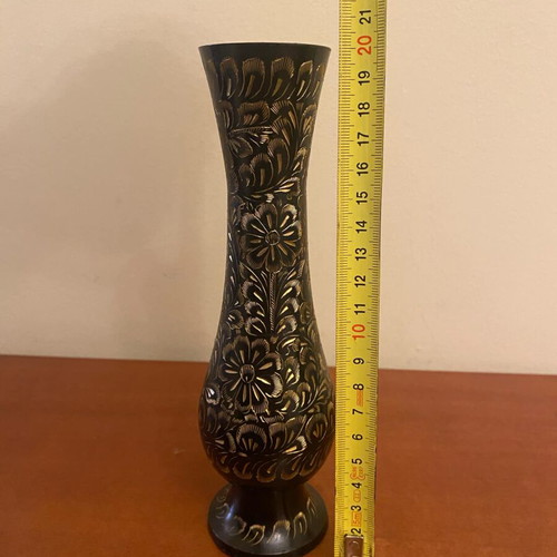 Vintage brass vase like new with golden details