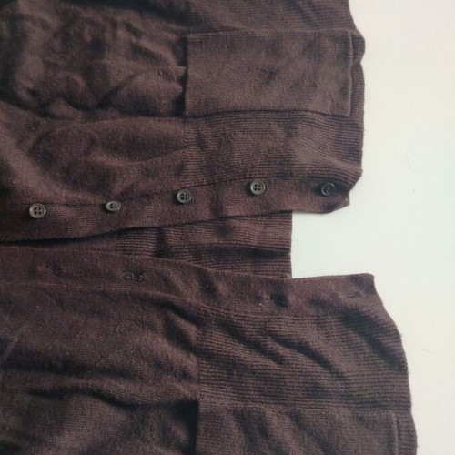 Women's cardigan used brown with long sleeves and pockets