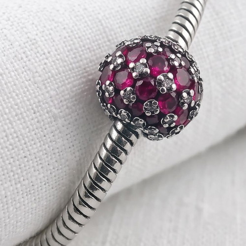 Pandora Pavé Round Pink Charm Infinity Symbol new