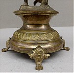  Φρουτιέρα μπρούντζινη επαργυρωμένη με κρύσταλλο, περίπου 150 ετών