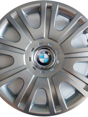 BMW 15'' branded hubcaps new, silver, set of 4