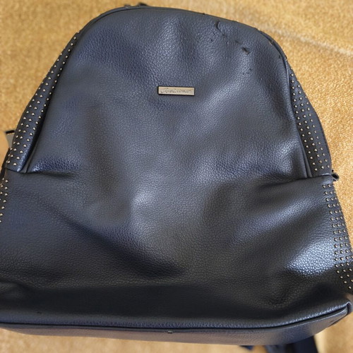 Axel backpack used, blue synthetic leather with studs