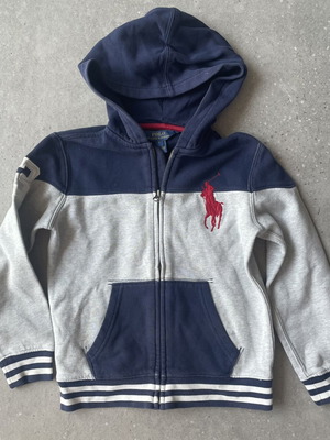 Polo Ralph Lauren Boys' Hoodie Jacket like new, age 7, gray and blue