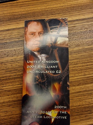 United Kingdom 2 Pounds commemorative coin 200th steam locomotive anniversary 2004 like new