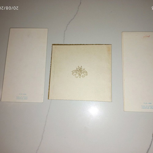 Vintage Christmas cards set of 3, like new, 1970s Greek edition
