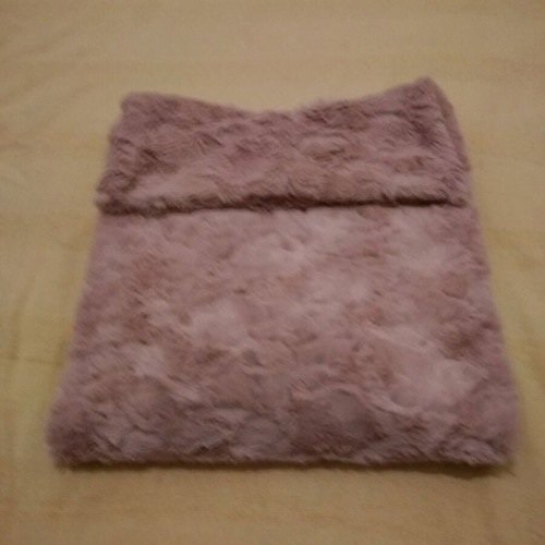 Fur tunic new, loose fit, rotten apple color, size L-2XL