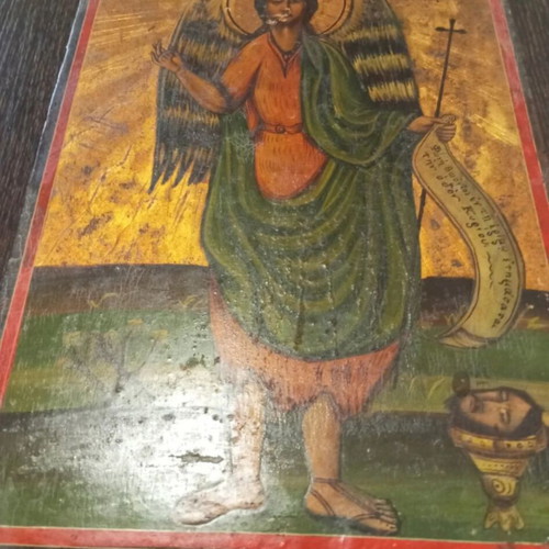 Icon of Saint John the Baptist used, 30×22 cm, over 100 years old