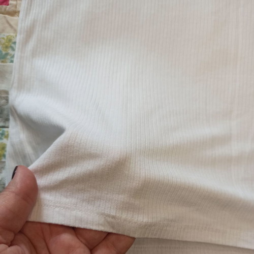 Tiffosi White Ribbed Blouse Large like new