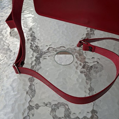 Crossbody bag like new, handmade red genuine leather