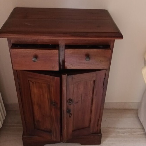 Small wooden cabinet like new with two drawers and cupboard