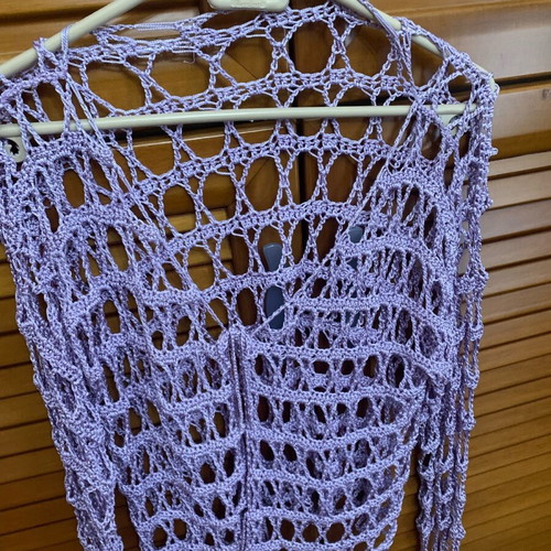 Smaragdi cardigan like new, handmade, purple lilac