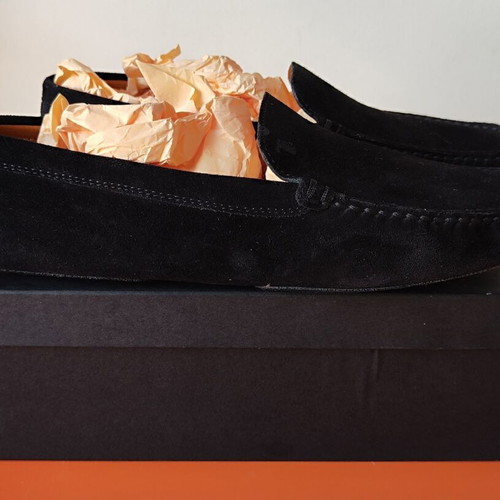 Tod's black suede driving loafers size 39