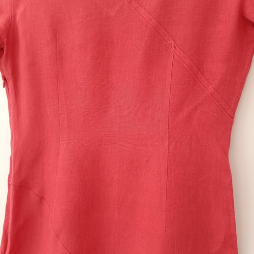 Shalar women's linen dress coral red like new