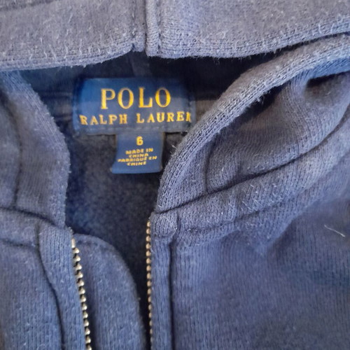 Polo Ralph Lauren hoodie jacket used, blue, for ages 5-6