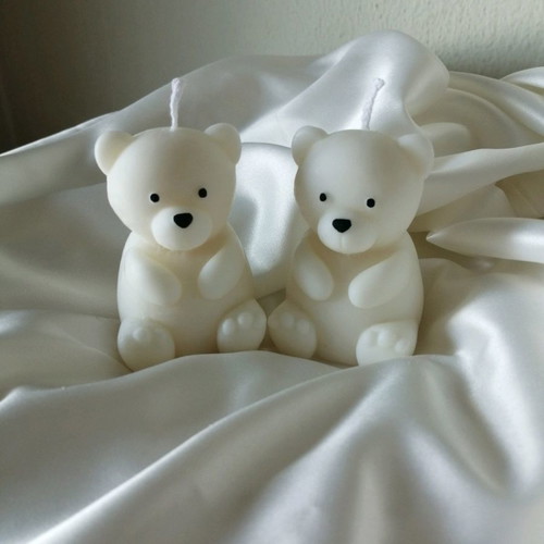 Mini Teddy Bear candle handmade with plant wax and fragrance